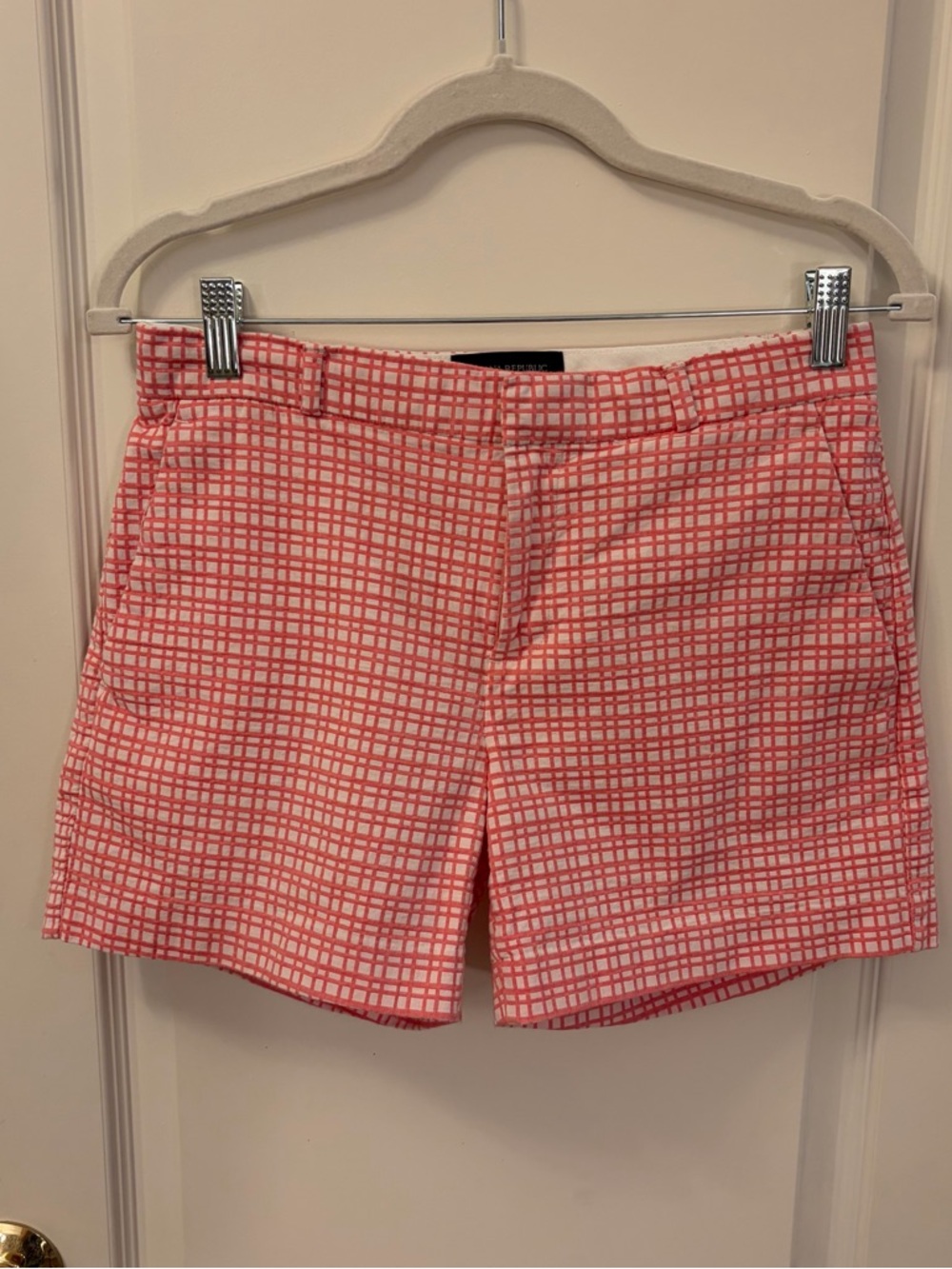 Banana Republic Women’s Coral Check Cotton Shorts Size 0